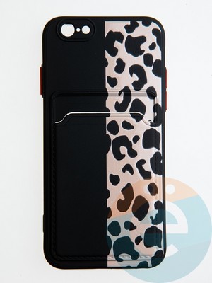 Накладка силиконовая Summer с кардхолдером для Apple iPhone 6/6S черная - фото 58942