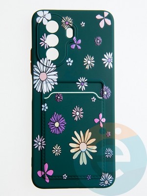 Накладка силиконовая Summer с кардхолдером для Huawei Nova Y70 зеленая - фото 58990