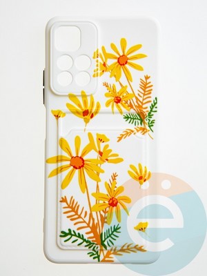 Накладка силиконовая Summer с кардхолдером для Poco M4 Pro 5G бежевая - фото 59064