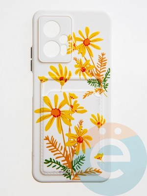 Накладка силиконовая Summer с кардхолдером для Poco X4 GT бежевая - фото 59094