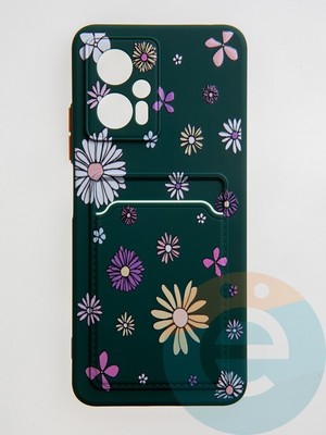 Накладка силиконовая Summer с кардхолдером для Poco X4 GT зеленая - фото 59096