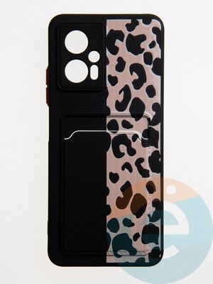 Накладка силиконовая Summer с кардхолдером для Poco X4 GT черная - фото 59104