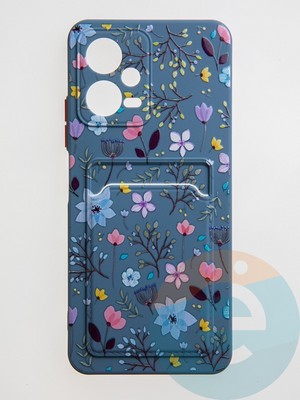 Накладка силиконовая Summer с кардхолдером для Poco X5 синяя - фото 59132