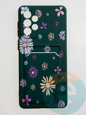 Накладка силиконовая Summer с кардхолдером для Samsung Galaxy A73 зеленая - фото 59258