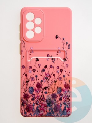 Накладка силиконовая Summer с кардхолдером для Samsung Galaxy A73 розовая - фото 59261
