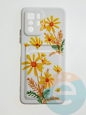 Накладка силиконовая Summer с кардхолдером для Xiaomi Redmi Note 10 Pro 5G бежевая - фото 59385