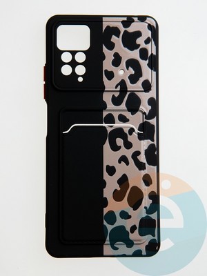 Накладка силиконовая Summer с кардхолдером для Xiaomi Redmi Note 11 Pro черная - фото 59400