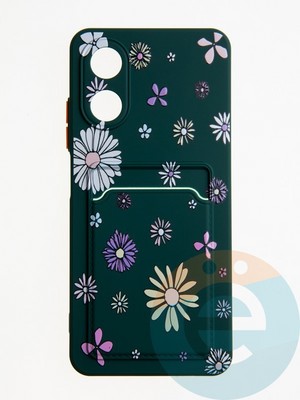 Накладка силиконовая Summer с кардхолдером для Oppo A17K зеленая - фото 62137
