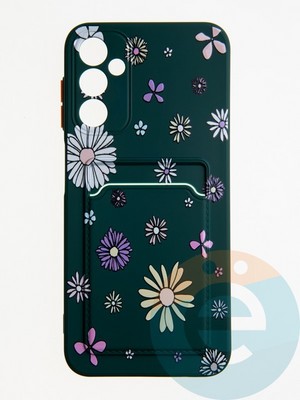 Накладка силиконовая Summer с кардхолдером для Samsung Galaxy A14 зеленая - фото 62208