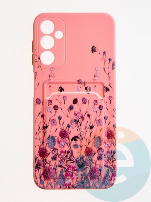 Накладка силиконовая Summer с кардхолдером для Samsung Galaxy A14 розовая - фото 62211