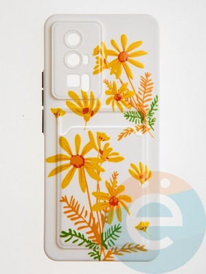 Накладка силиконовая Summer с кардхолдером для Poco F5 Pro бежевая - фото 62574