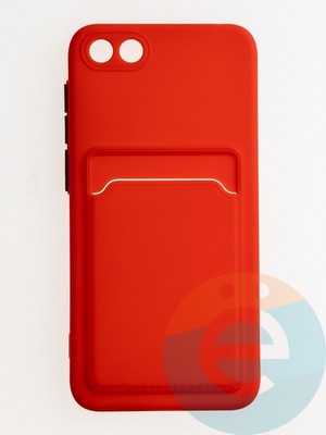 Накладка силиконовая Winter с кардхолдером для Huawei Y5 2018/Honor 7A красная - фото 62738