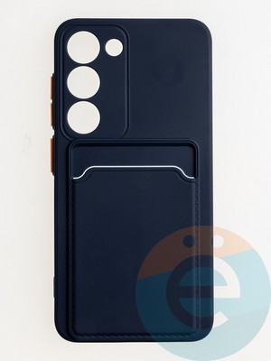 Накладка силиконовая Winter с кардхолдером для Samsung Galaxy S23 синяя - фото 62808