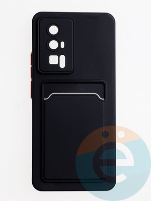 Накладка силиконовая Winter с кардхолдером для Poco F5 Pro черная - фото 62878