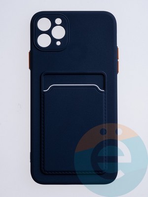 Накладка силиконовая Winter с кардхолдером для Apple iPhone 11 Pro Max синяя - фото 63030