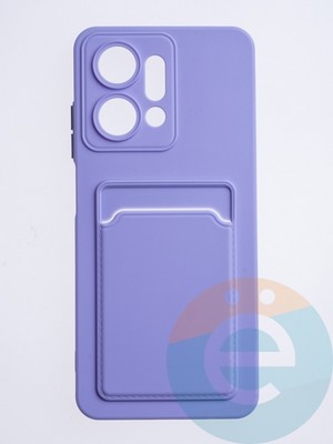 Накладка силиконовая Winter с кардхолдером для Huawei Honor X7A сиреневая - фото 63174