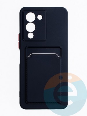 Накладка силиконовая Winter с кардхолдером для Infinix Note 12 G96 черная - фото 63302