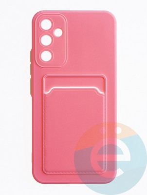 Накладка силиконовая Winter с кардхолдером для Samsung Galaxy A34 розовая - фото 63388
