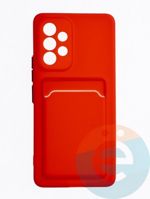 Накладка силиконовая Winter с кардхолдером для Samsung Galaxy A53 красная - фото 63424