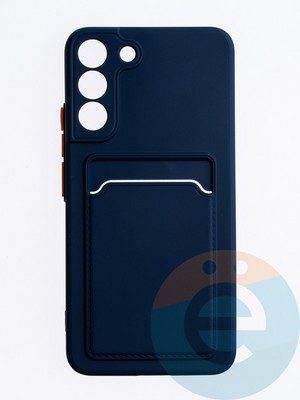 Накладка силиконовая Winter с кардхолдером для Samsung Galaxy S22 Plus синяя - фото 63500