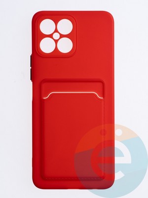 Накладка силиконовая Winter с кардхолдером для Huawei Honor X8 2022 красная - фото 63444