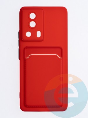 Накладка силиконовая Winter с кардхолдером для Xiaomi Mi 13 Lite красная - фото 63749