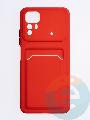 Накладка силиконовая Winter с кардхолдером для Xiaomi Redmi Note 12S красная - фото 63814