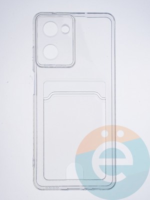 Накладка силиконовая с кардхолдером для Realme 10 прозрачная - фото 63842