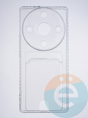 Накладка силиконовая с кардхолдером для Huawei Honor X9A прозрачная - фото 63845