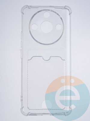 Накладка силиконовая с кардхолдером и усиленными углами для Realme 11 Pro прозрачная - фото 64016