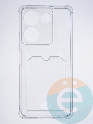 Накладка силиконовая с кардхолдером и усиленными углами для Tecno Camon 20 прозрачная - фото 64028