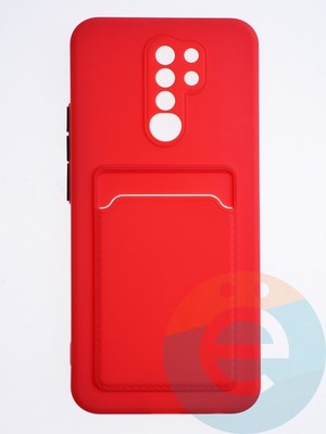 Накладка силиконовая Winter с кардхолдером для Xiaomi Redmi 9 красная - фото 64043