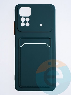 Накладка силиконовая Winter с кардхолдером для Xiaomi Redmi Note 11/11S зеленая - фото 64179