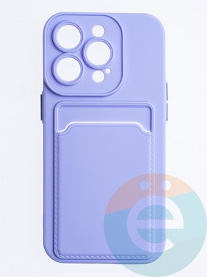 Накладка силиконовая Winter с кардхолдером для Apple iPhone 14 Pro сиреневая - фото 64546