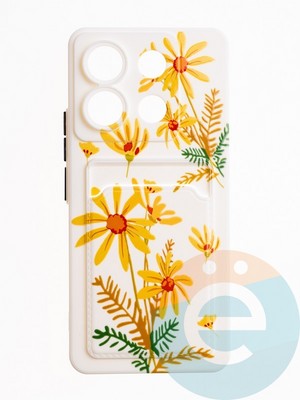 Накладка силиконовая Summer с кардхолдером для Xiaomi Redmi Note 13 Pro бежевая - фото 64835