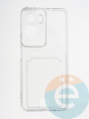 Накладка силиконовая с кардхолдером для Huawei Honor 90 Lite прозрачная - фото 64852