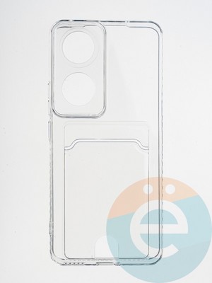 Накладка силиконовая с кардхолдером для Huawei Honor 90 прозрачная - фото 64854