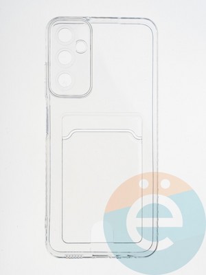 Накладка силиконовая с кардхолдером для Samsung Galaxy A05S прозрачная - фото 64862