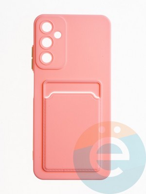 Накладка силиконовая Winter с кардхолдером для Samsung Galaxy A05S розовая - фото 64897