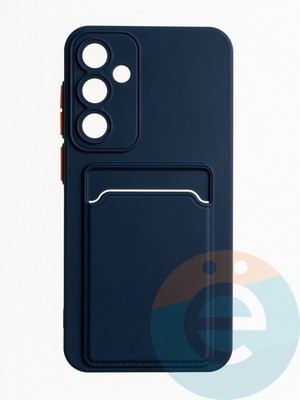 Накладка силиконовая Winter с кардхолдером для Samsung Galaxy S23FE синяя - фото 64908