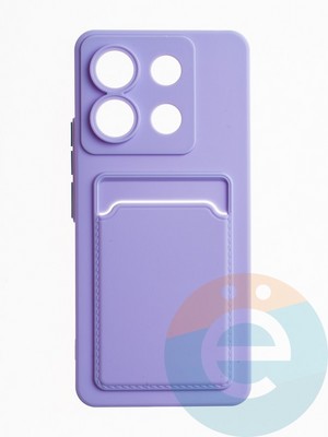 Накладка силиконовая Winter с кардхолдером для Xiaomi Redmi Note 13 Pro сиреневая - фото 64991