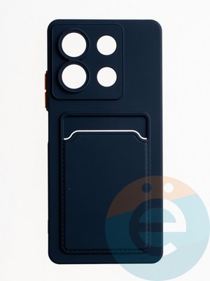 Накладка силиконовая Winter с кардхолдером для Xiaomi Redmi Note 13 синяя - фото 65015