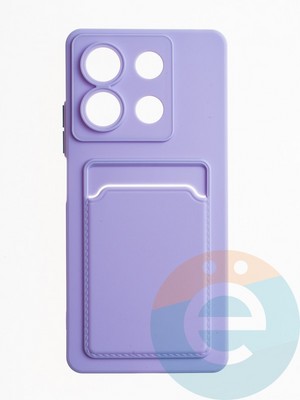 Накладка силиконовая Winter с кардхолдером для Xiaomi Redmi Note 13 сиреневая - фото 65019