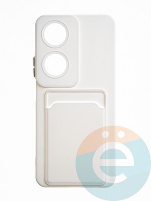 Накладка силиконовая Winter с кардхолдером для Huawei Honor X7B белая - фото 65085