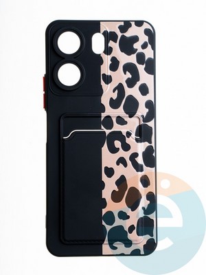 Накладка силиконовая Summer с кардхолдером для Xiaomi Redmi 13C черная - фото 65729