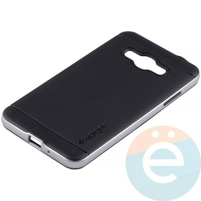 Накладка комбинированная Spigen на Samsung Galaxy J3 SM-J320 (2016) серебристая - фото 11295