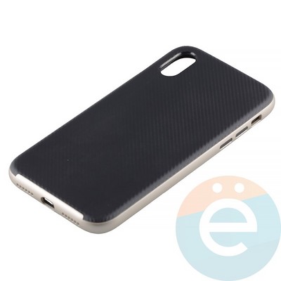 Накладка комбинированная Spigen на Apple iPhone X золотистая - фото 12656