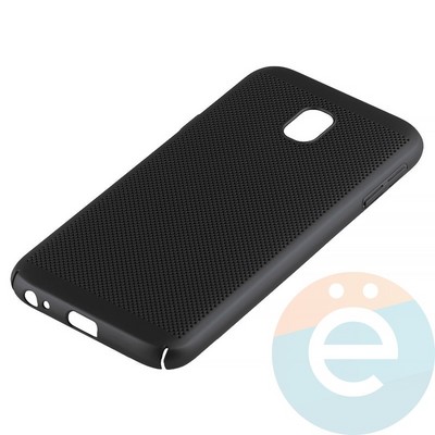 Накладка пластиковая перфорированная на Samsung Galaxy J3 SM-J330 (2017) черная - фото 14902