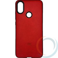 Накладка кожаная с логотипом для Xiaomi Mi 6x/A2 красная