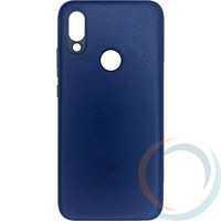 Накладка кожаная с логотипом для Xiaomi Redmi 7 синяя